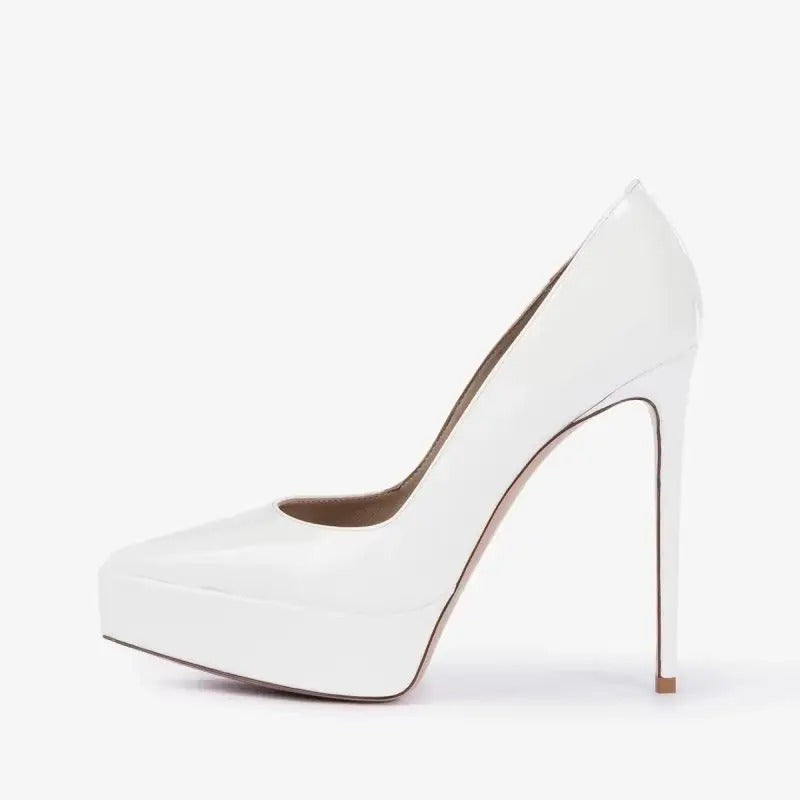 Bella Walk Nude Patent Platform Pumps