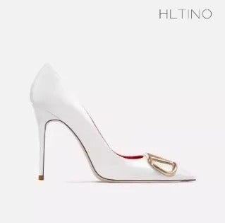 Bella Walk Black Matte Buckle Stiletto Heels