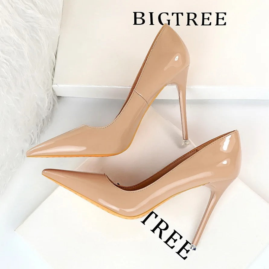 Bella Walk Patent Pointed-Toe High Heel Pumps