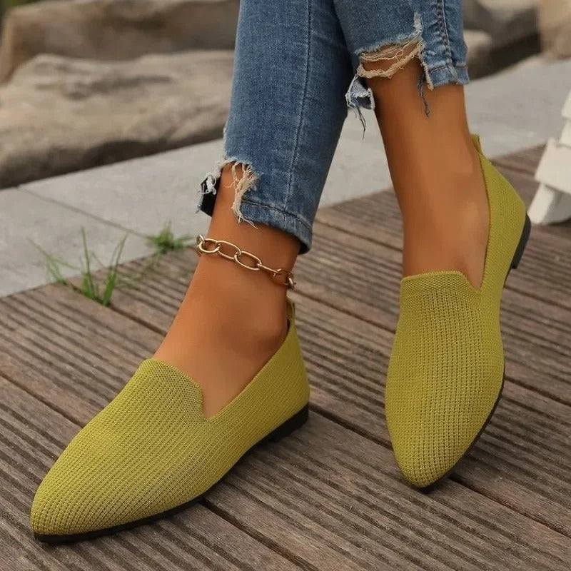 Bella Walk Pointed-Toe Mesh Ballet Flats