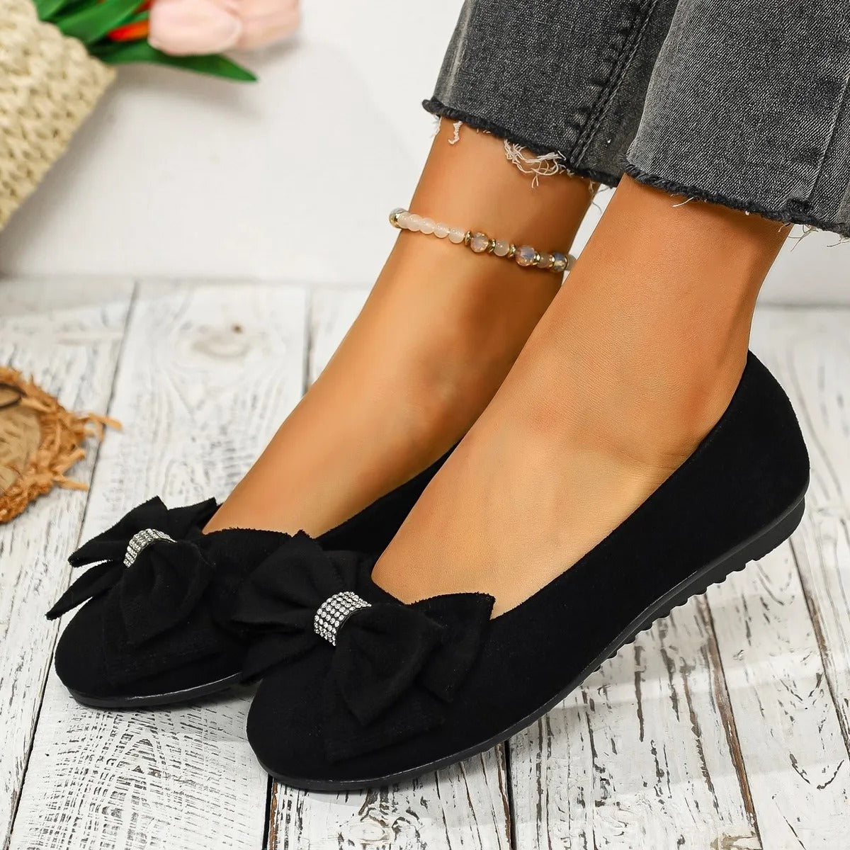 Bella Walk Bow Pointed-Toe Casual Flats