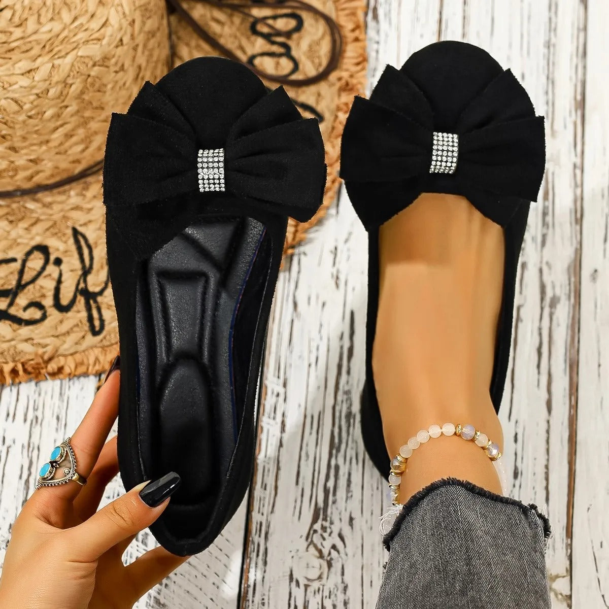 Bella Walk Bow Pointed-Toe Casual Flats