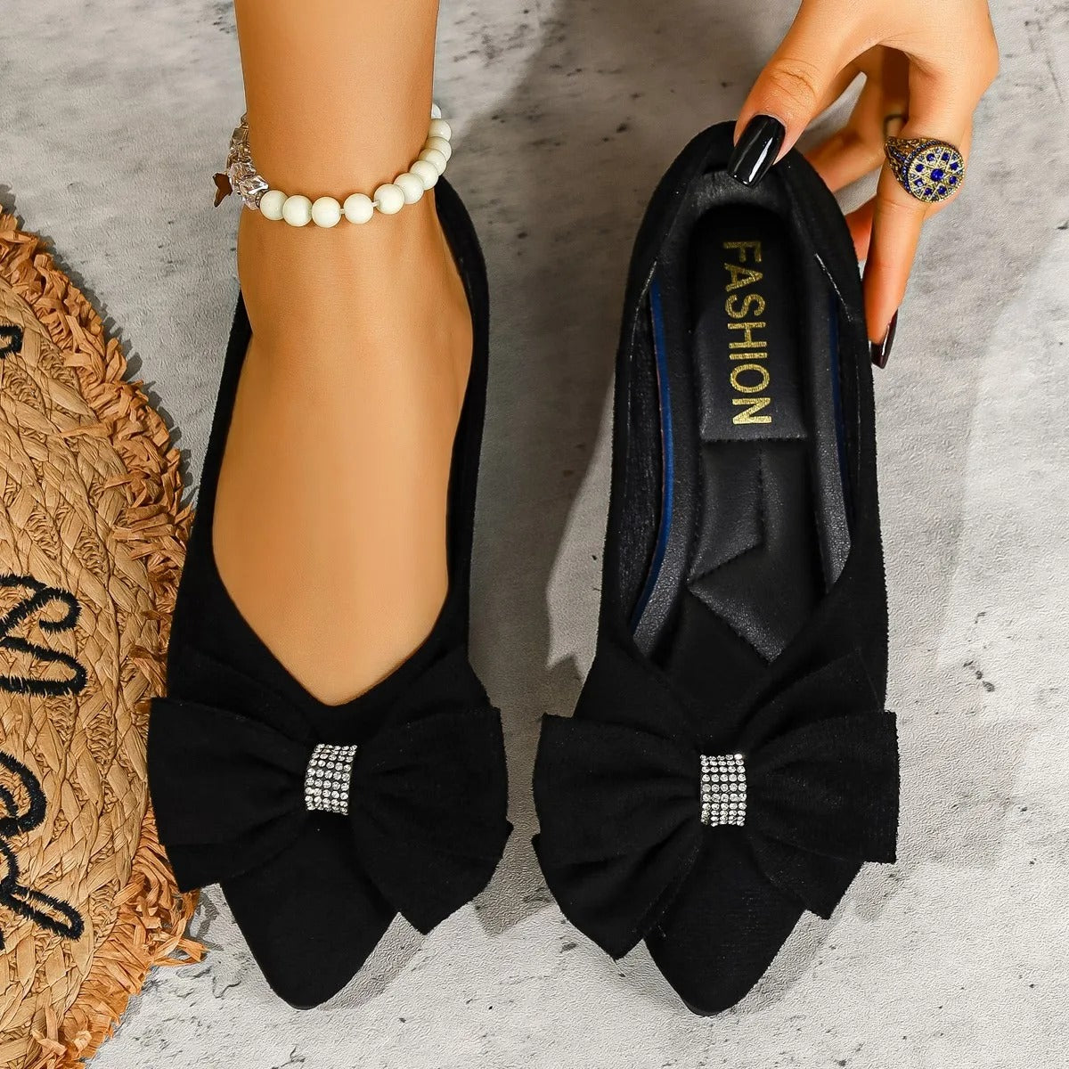 Bella Walk Bow Pointed-Toe Casual Flats