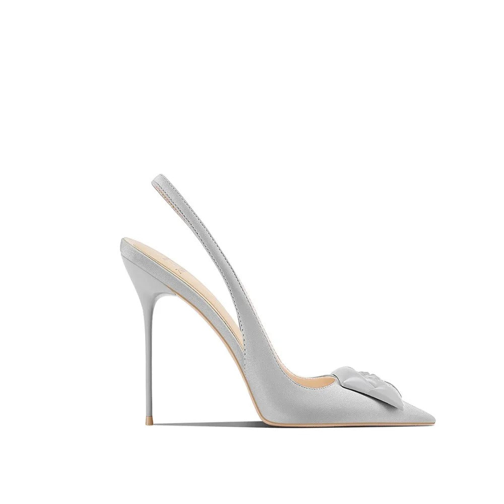 Bella Walk Brown Pointed-Toe Backless Heels