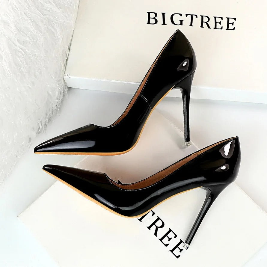 Bella Walk Patent Pointed-Toe High Heel Pumps