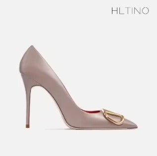 Bella Walk Black Matte Buckle Stiletto Heels