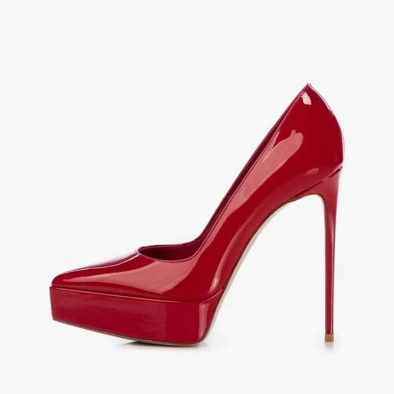 Bella Walk Nude Patent Platform Pumps